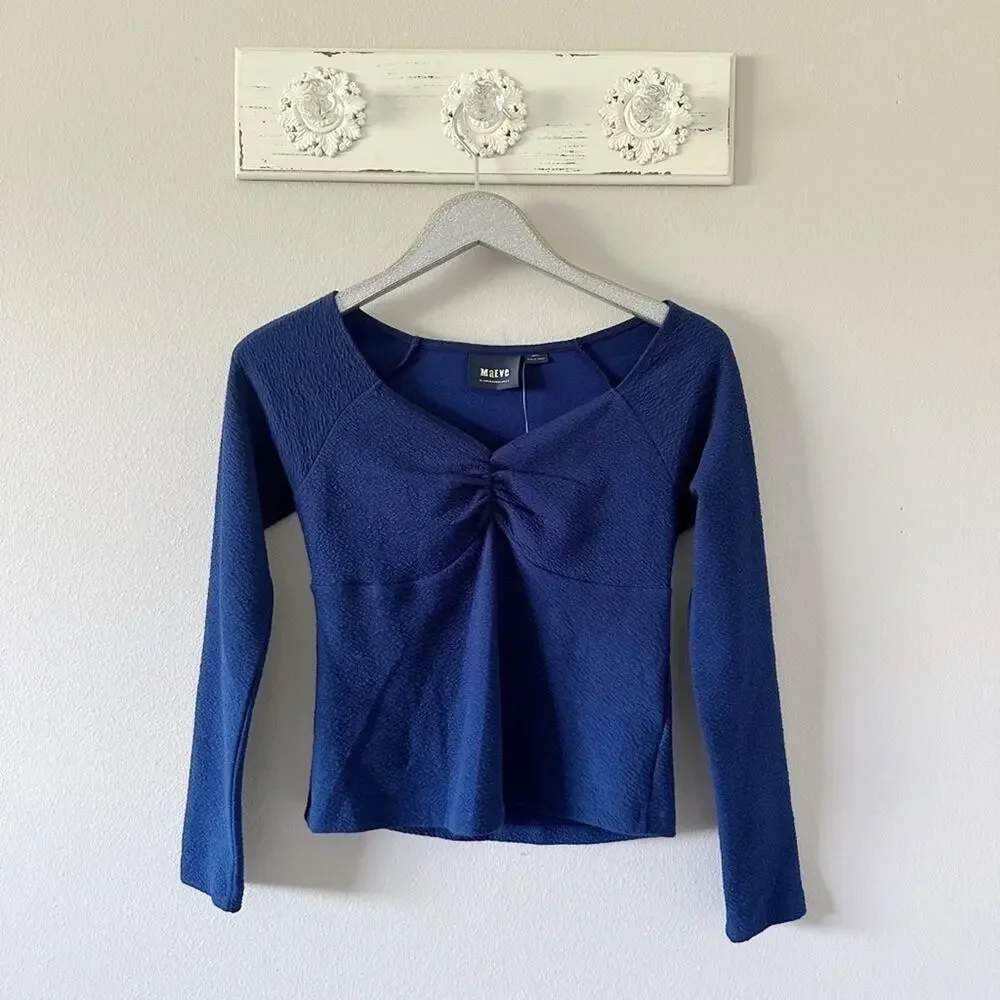 Anthropologie Maeve Sweetheart Top Navy Blue NEW
